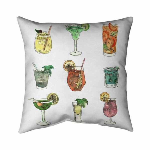 Fondo 20 x 20 in. Colorful Cocktails-Double Sided Print Indoor Pillow FO2772425